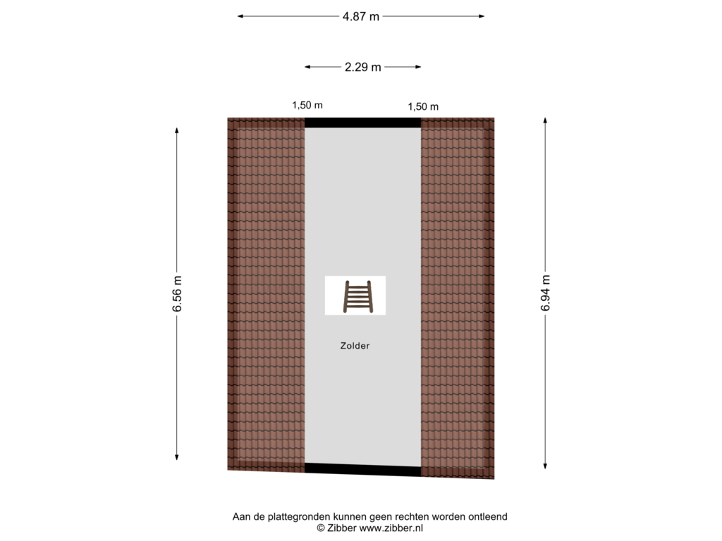 Bekijk plattegrond van Zolder van Voorstraat 6