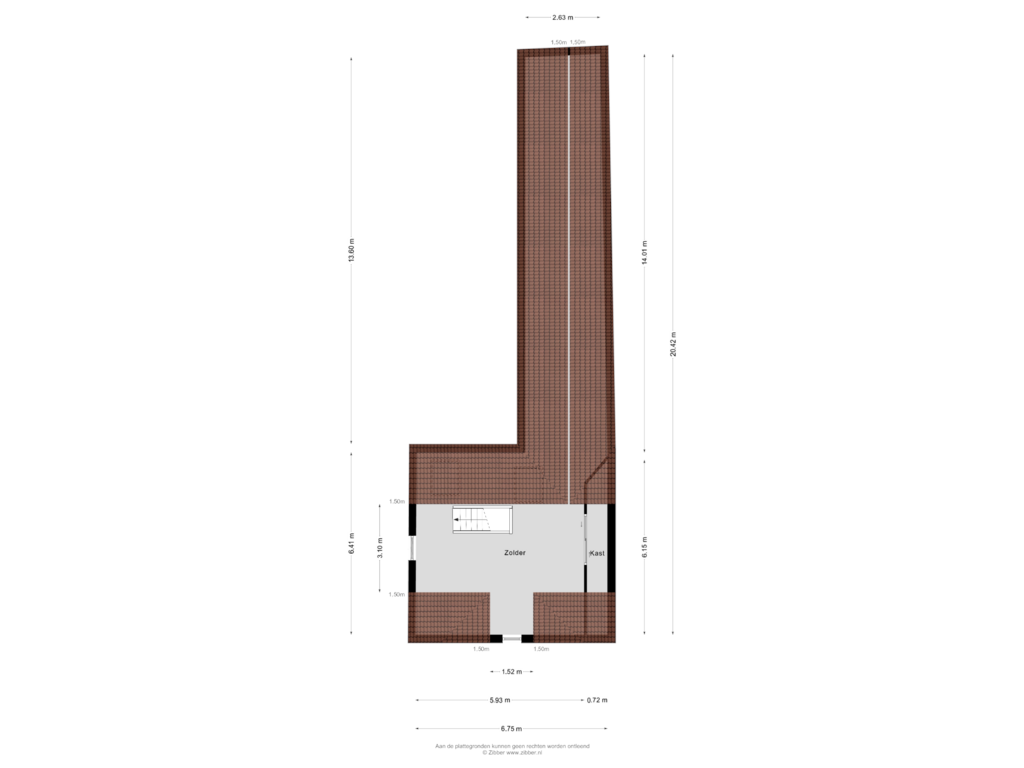 View floorplan of Zolder of Tramstraat 93