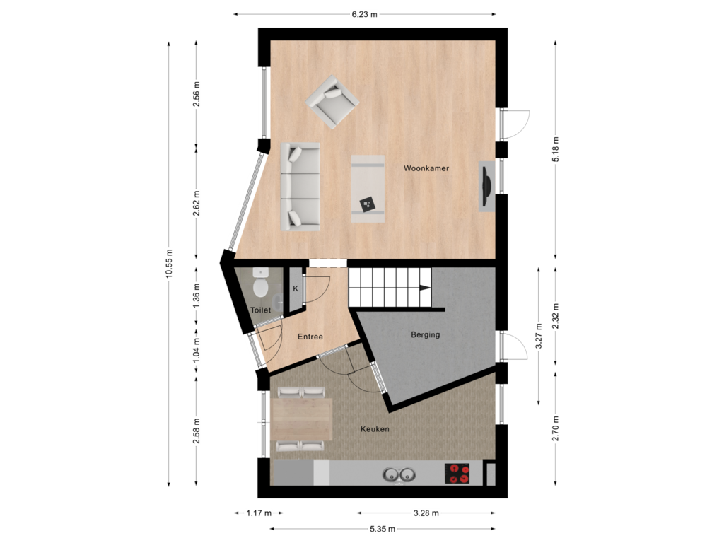 Bekijk plattegrond van Begane Grond van Pontonweg 35