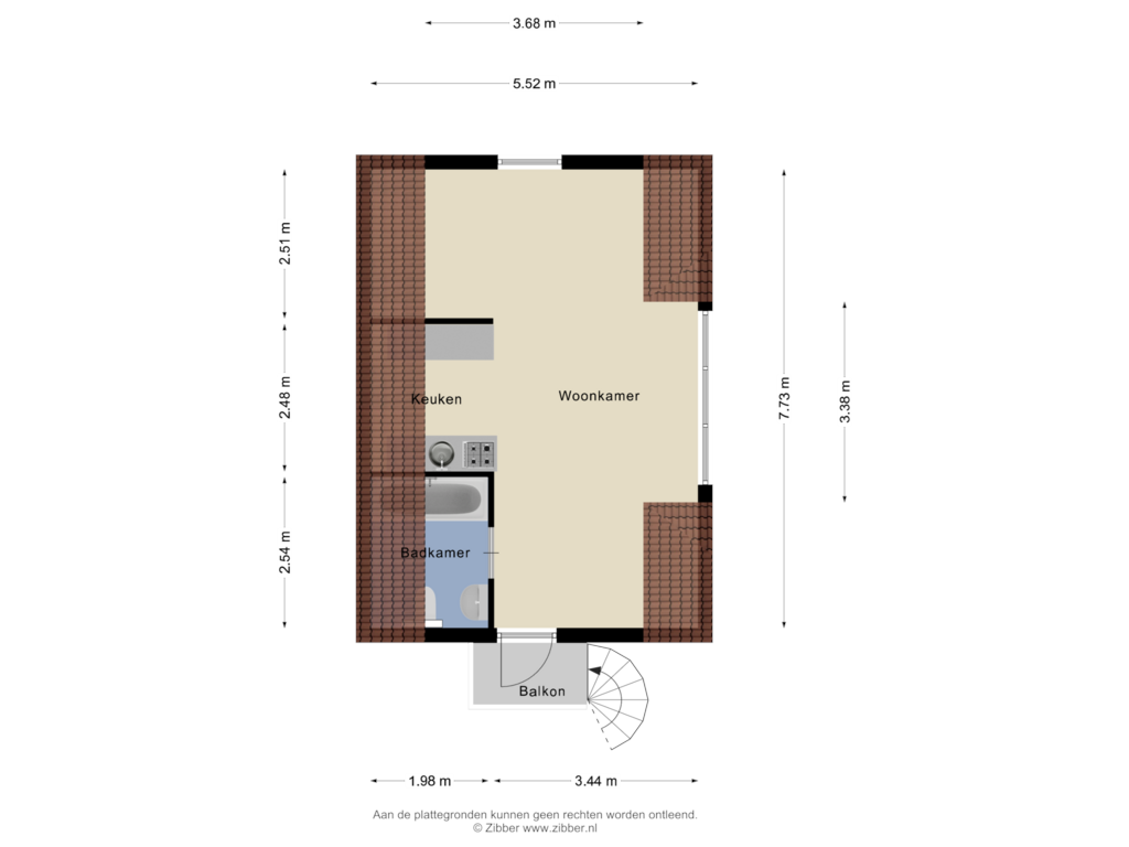 View floorplan of Zolder of Provincialeweg West 83