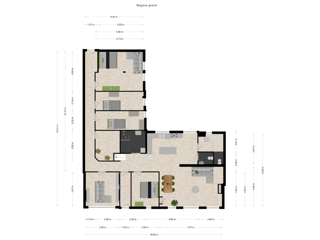 Bekijk plattegrond van Begane grond van Dorpsstraat 23