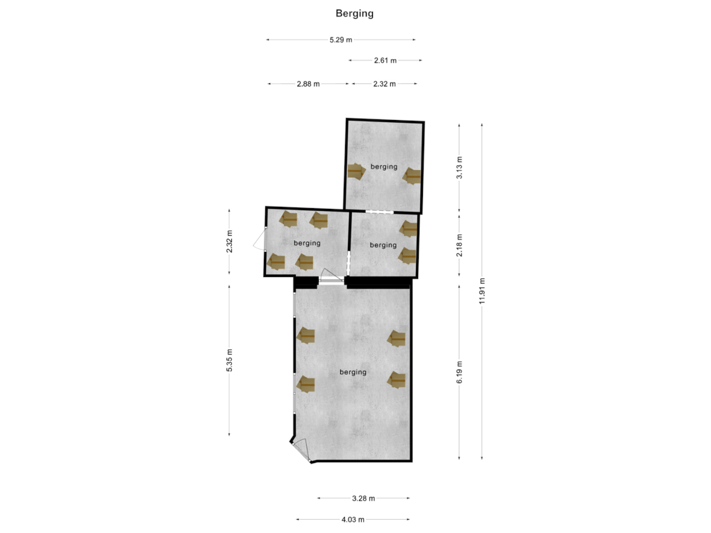 Bekijk plattegrond van Berging van Dorpsstraat 23