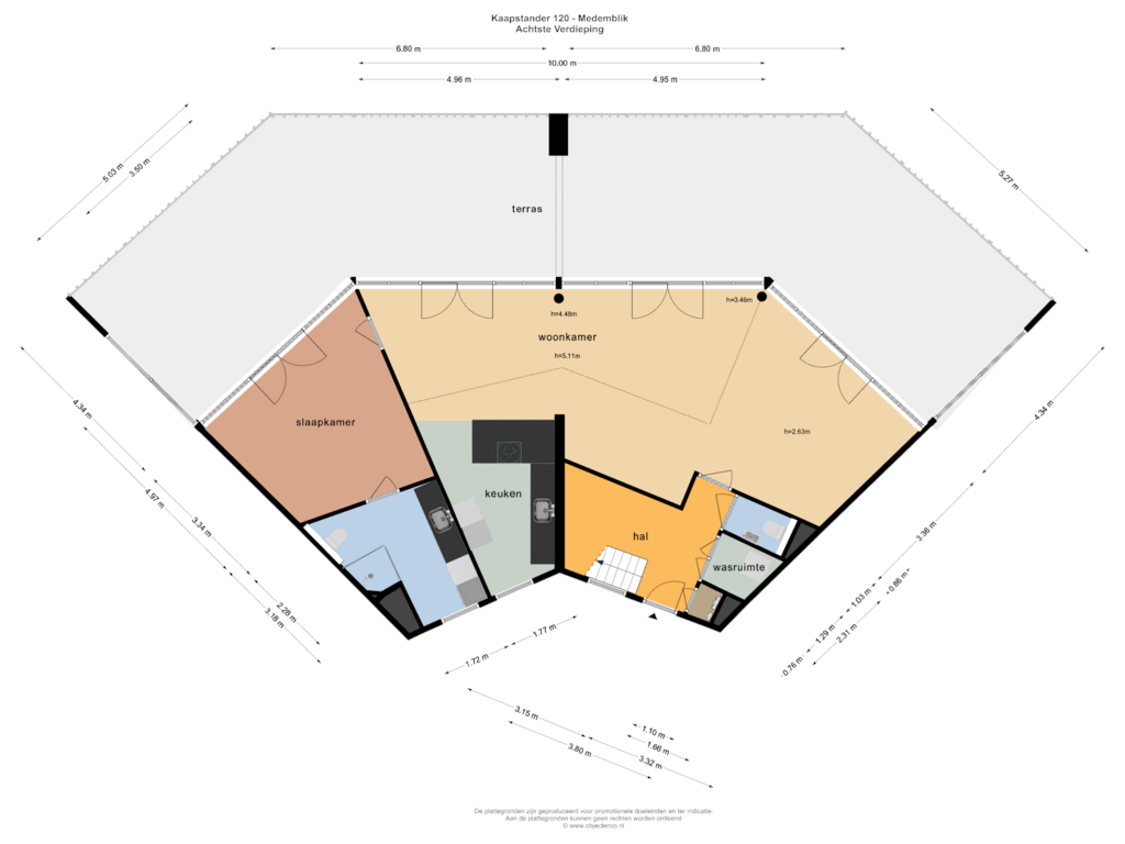 Bekijk plattegrond van ACHTSTE VERDIEPING van Kaapstander 120