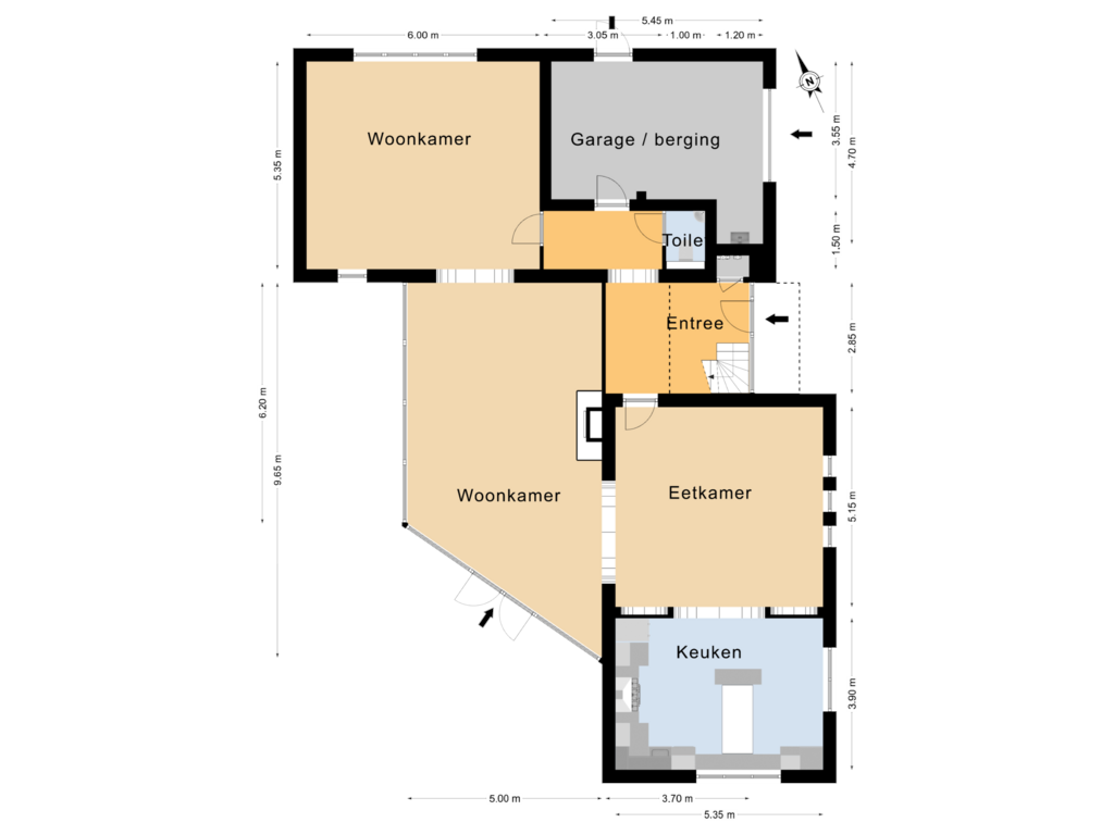 Bekijk plattegrond van Begane grond van Langekamp 43