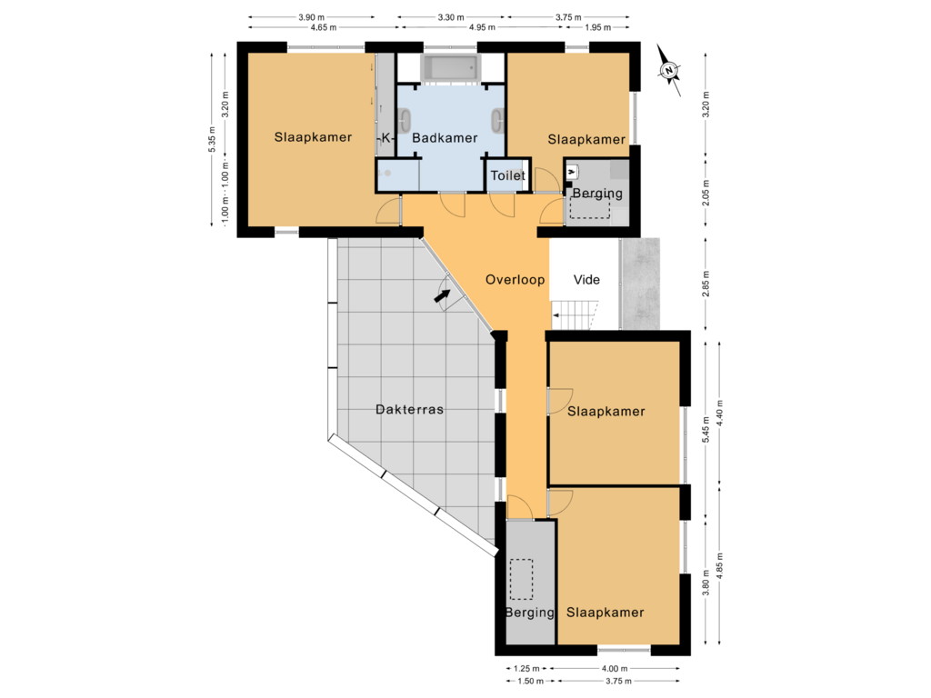 View floorplan of 1e Verdieping of Langekamp 43