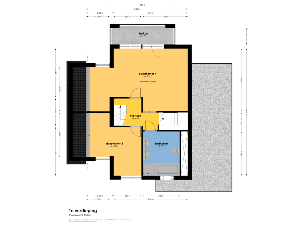 Bekijk plattegrond van 1e verdieping van Proefsteen 21