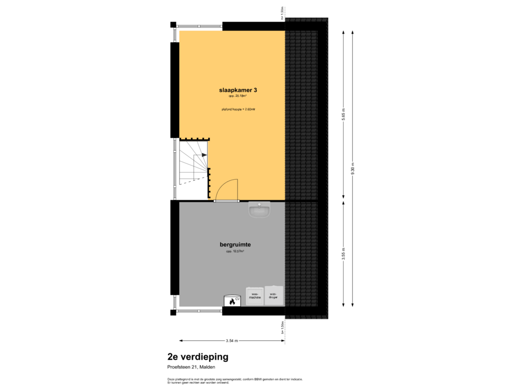 Bekijk plattegrond van 2e verdieping van Proefsteen 21