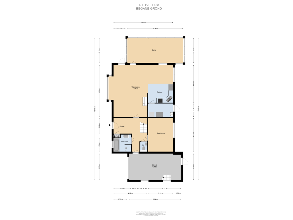 Bekijk plattegrond van Begane grond van Rietveld 58