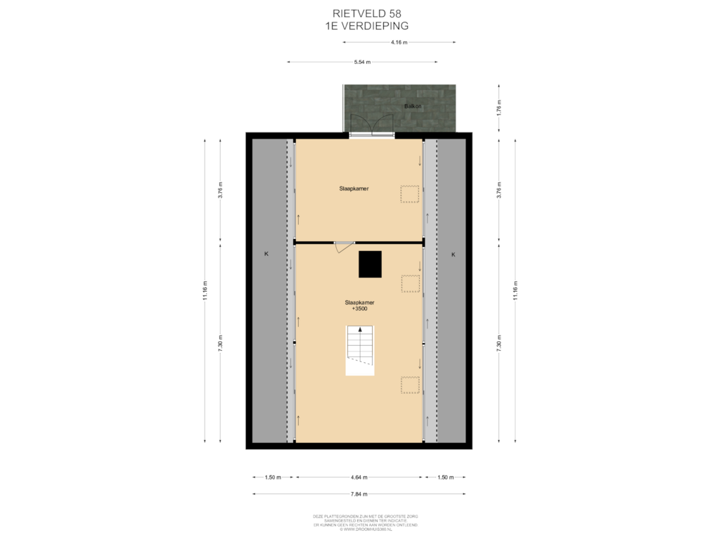 Bekijk plattegrond van 1E Verdieping van Rietveld 58