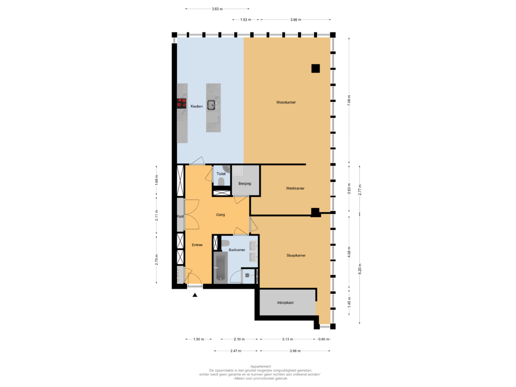 Bekijk plattegrond van Appartement van Wilhelminakade 593