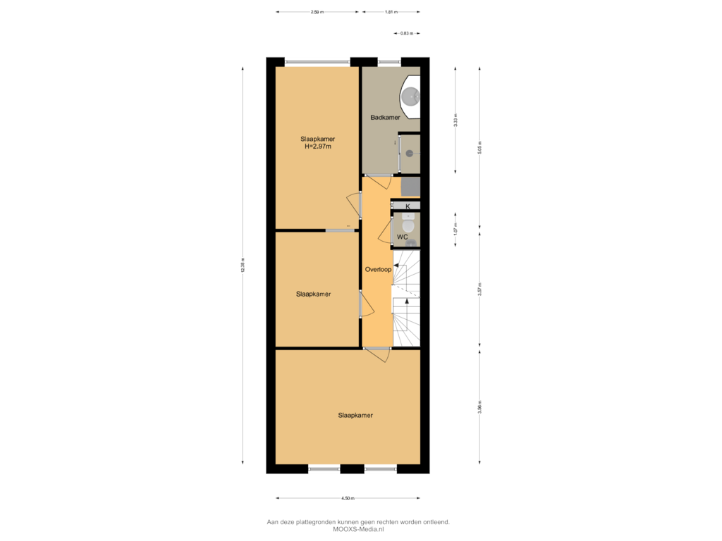 Bekijk plattegrond van 1e Verdieping van Spanjaardstraat 69