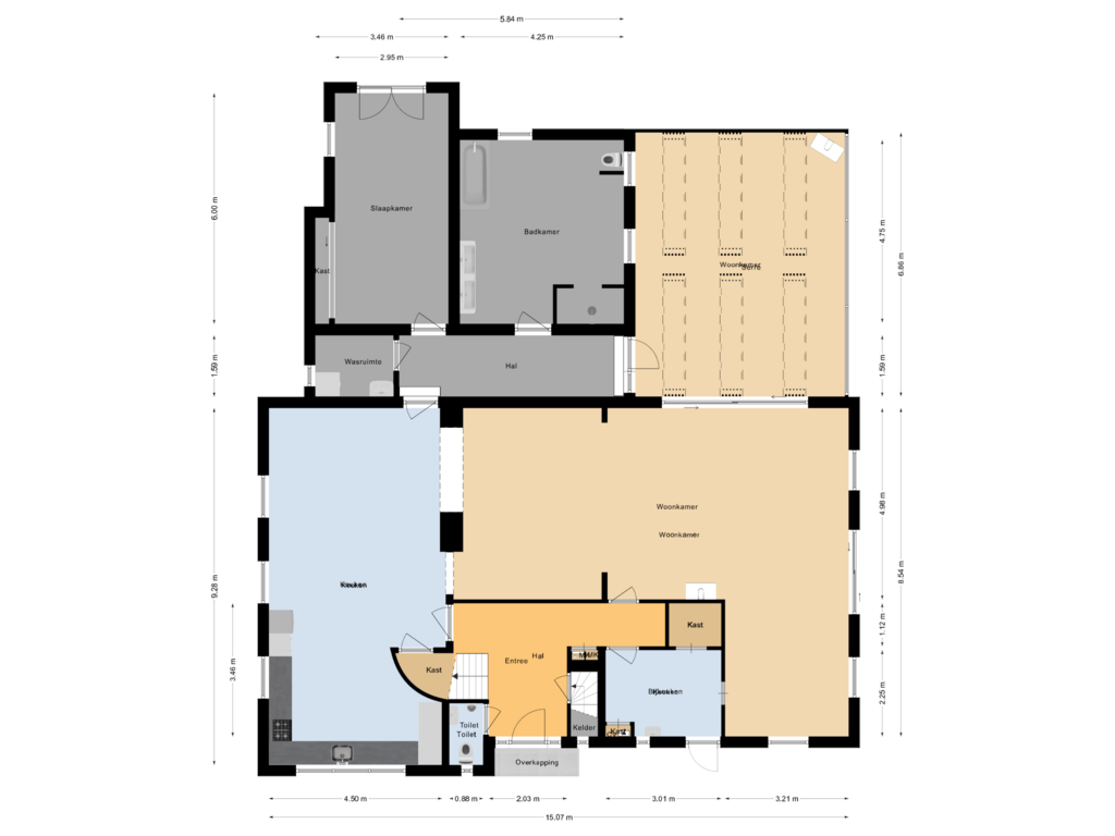 Bekijk plattegrond van Begane grond van Noord Stegeren 54