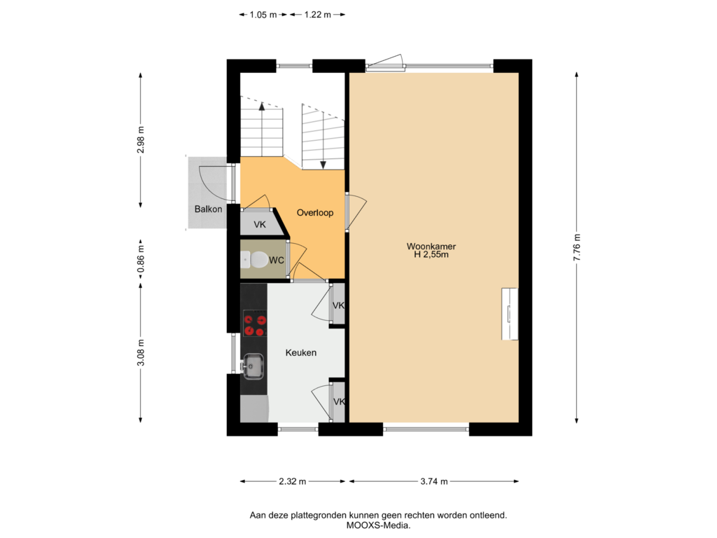 Bekijk plattegrond van 1e Verdieping van Croonenburgh 34