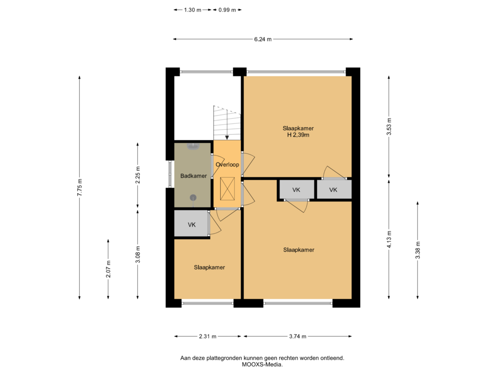 Bekijk plattegrond van 2e Verdieping van Croonenburgh 34