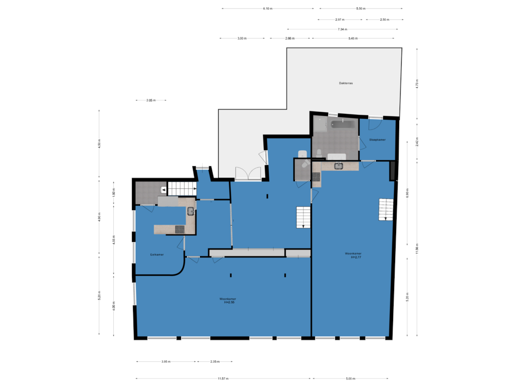 Bekijk plattegrond van Eerste etage van Dam 1