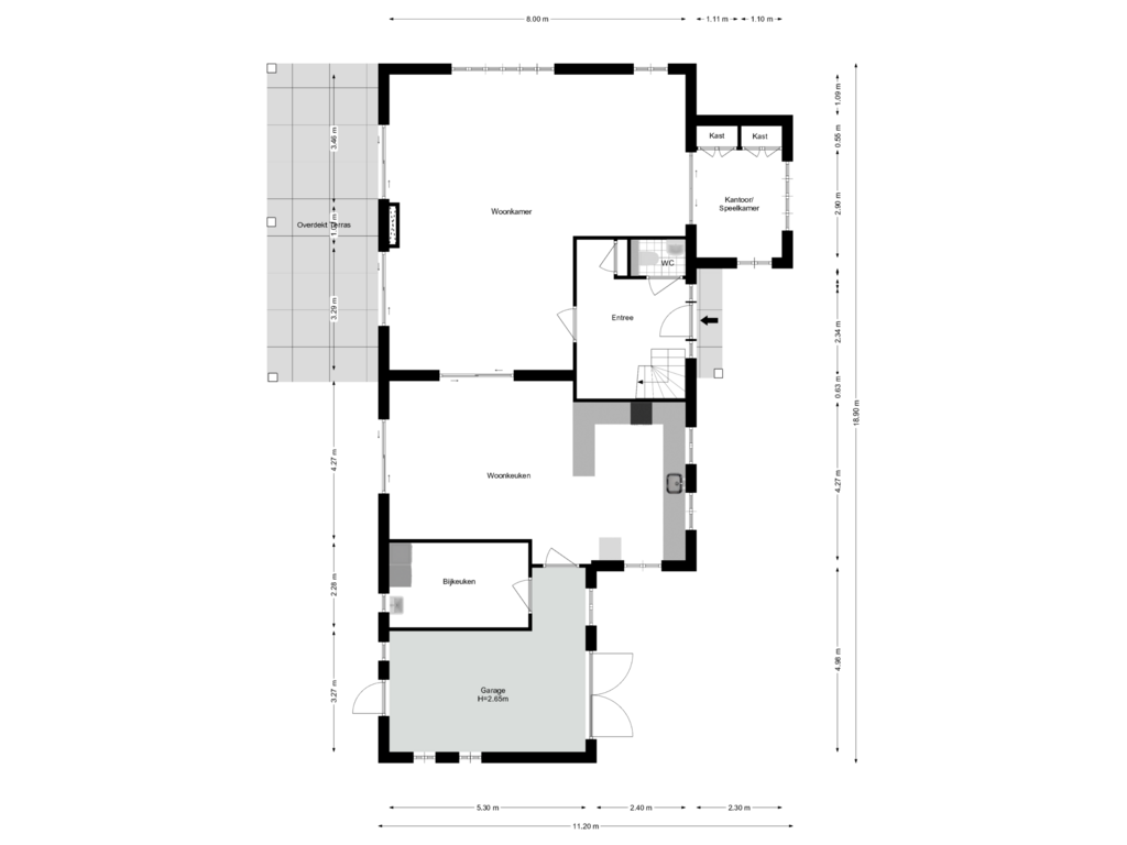 Bekijk plattegrond van Begane grond van Leurikslaan 18