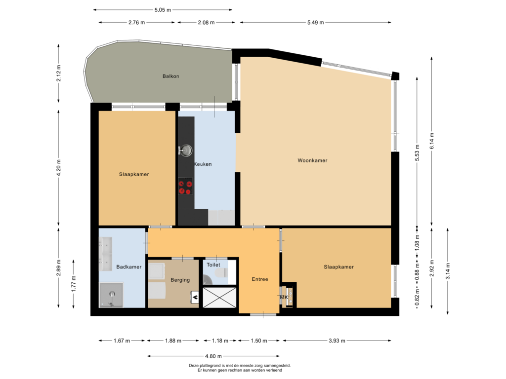 View floorplan of Eerste verdieping of Prinsenlaan 244