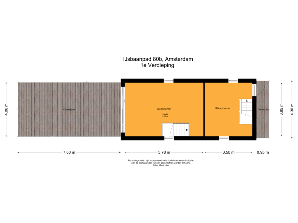 View floorplan of 1e Verdieping of IJsbaanpad 80-B