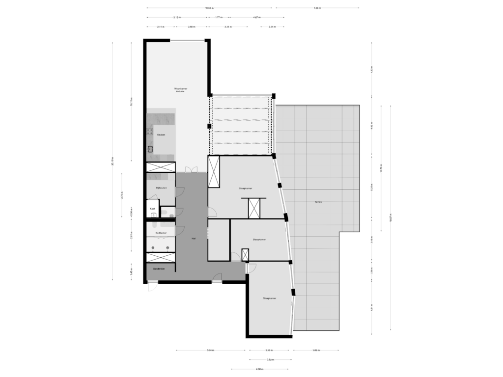 Bekijk plattegrond van Appartement van Strevelsweg 1052