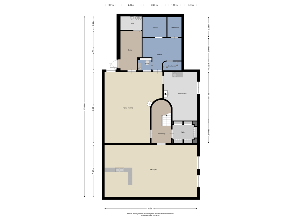 Bekijk plattegrond van Souterrain van Westerdijk 34