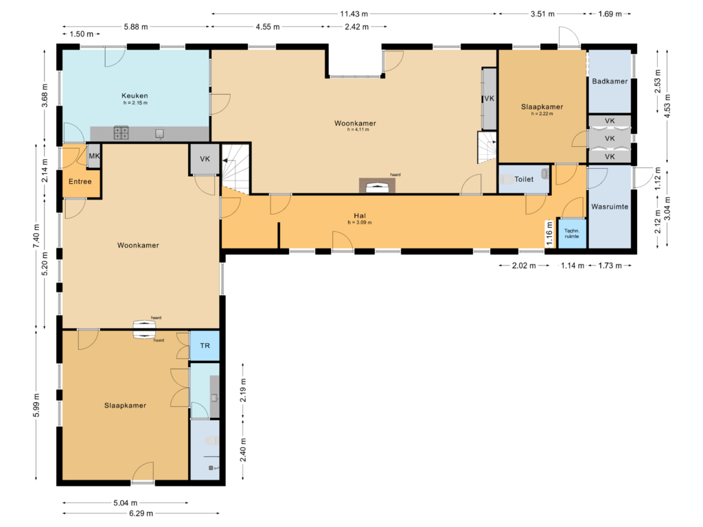 Bekijk plattegrond van Begane grond van Elft 42