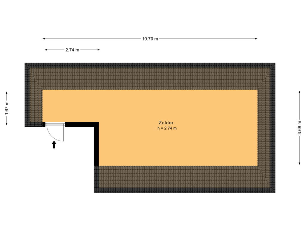 Bekijk plattegrond van Zolder van Elft 42