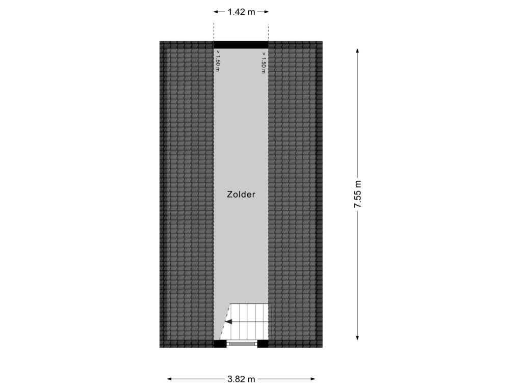 Bekijk plattegrond van Schuur (zolder) van Elft 42