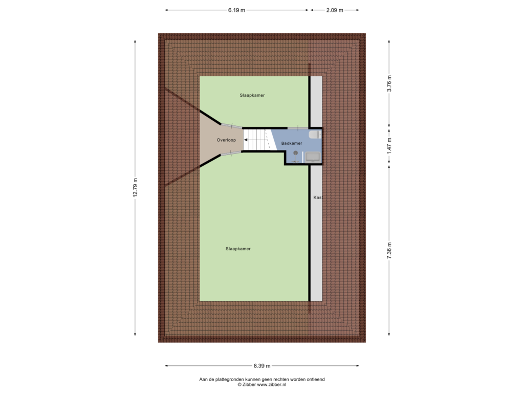 View floorplan of Zolder of Asserstraat 31