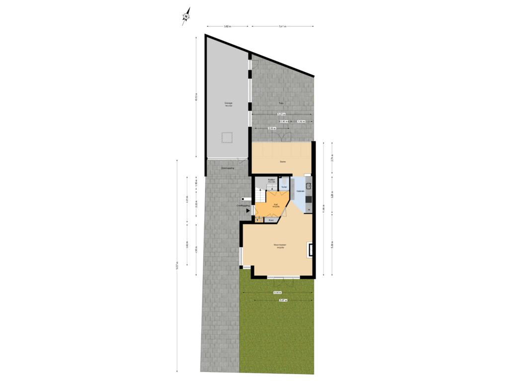 View floorplan of Begane Grond Tuin of Cort van der Lindenstraat 6