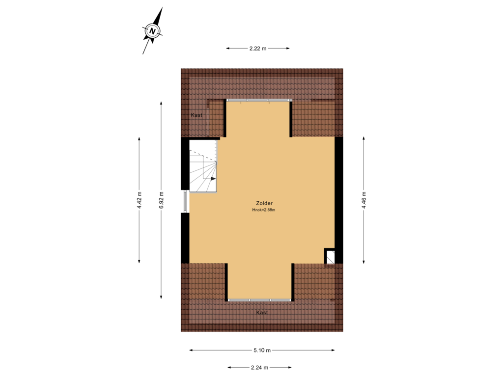 View floorplan of 2e Verdieping of Cort van der Lindenstraat 6