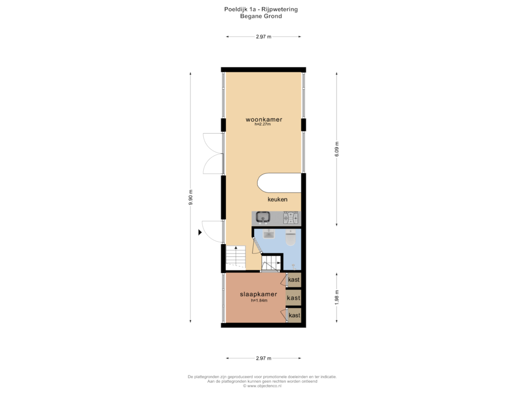 Bekijk plattegrond van BEGANE GROND van Poeldijk 1-WS-37