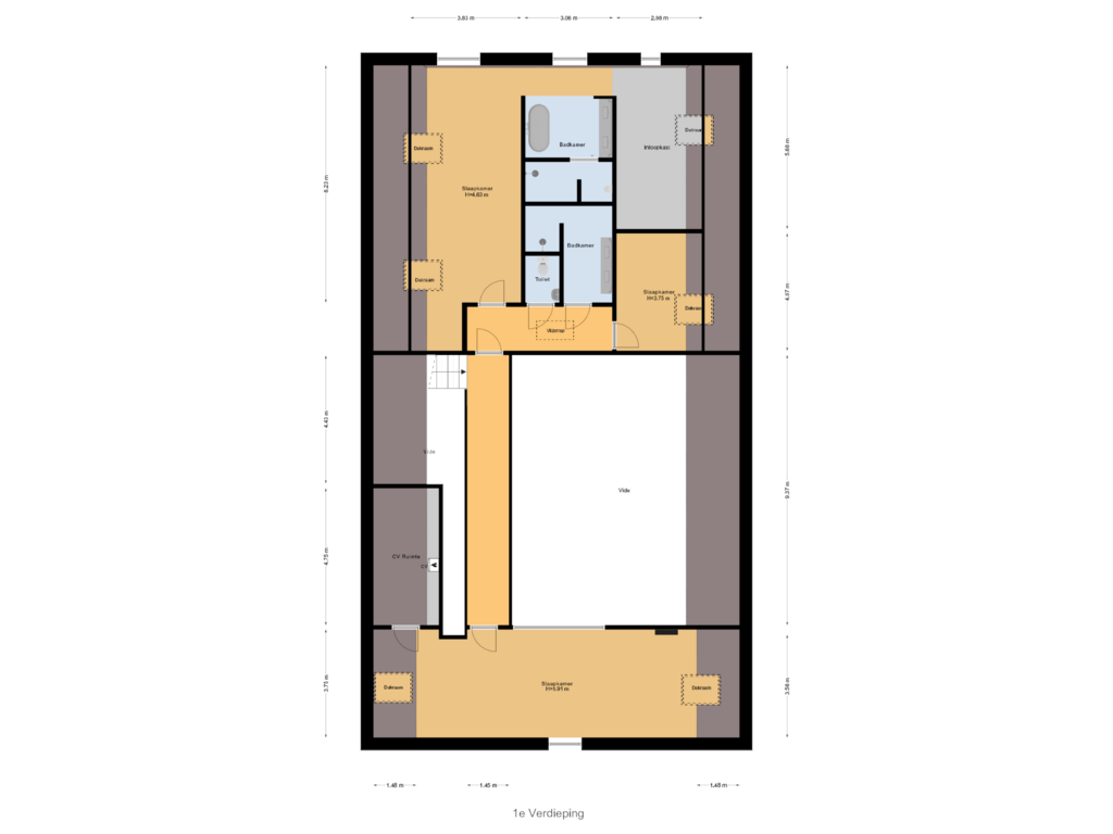 Bekijk plattegrond van 1e Verdieping van Kerkstraat 29