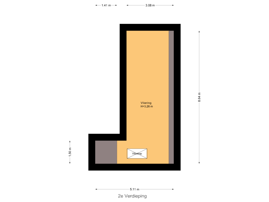 Bekijk plattegrond van 2e Verdieping van Kerkstraat 29