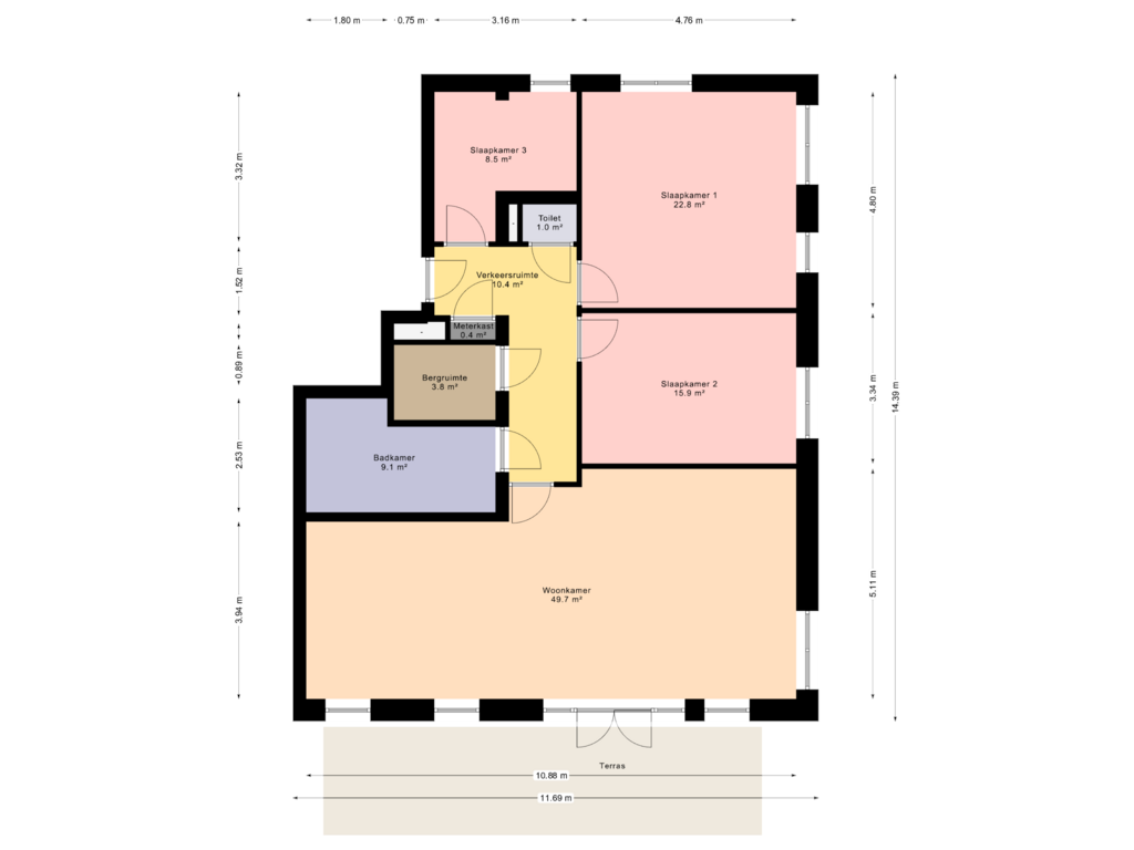 Bekijk plattegrond van First floor van Top-etage appartement Mozart Wonen (Bouwnr. 29)