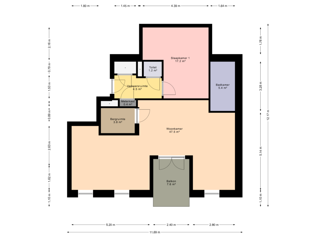 View floorplan of First floor of Mozart Wonen - topetage (Bouwnr. 37)