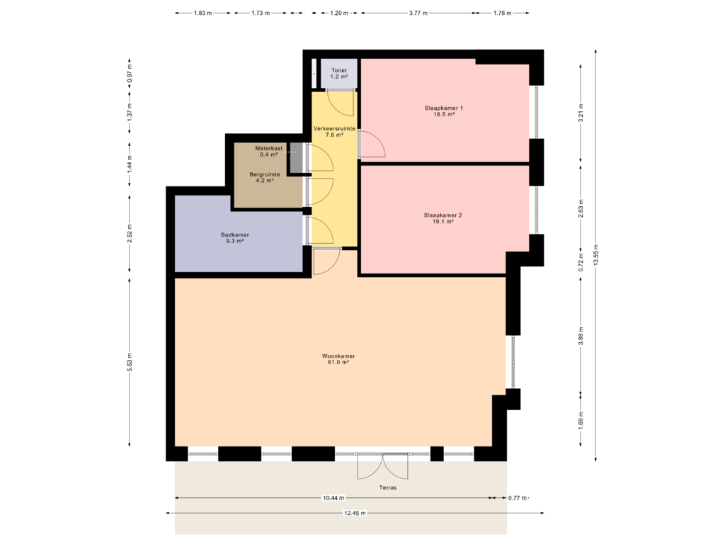 Bekijk plattegrond van First floor van Hoekappartement Mozart Wonen (Bouwnr. 25)