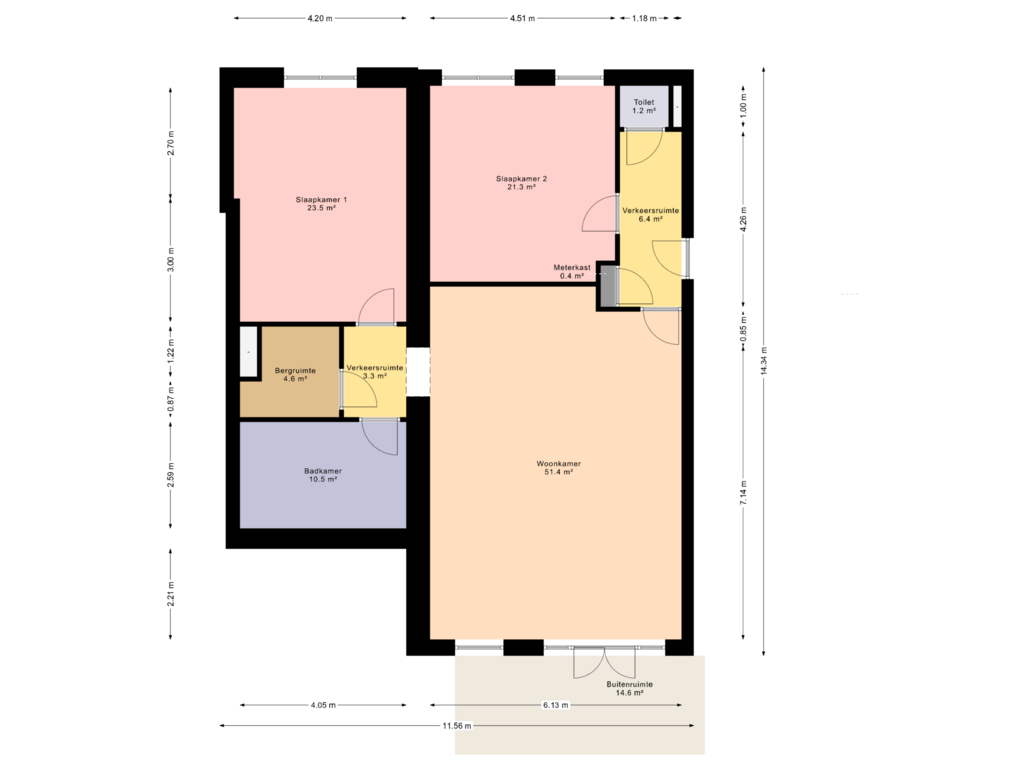 Bekijk plattegrond van First floor van Tussenappartement Mozart Wonen (Bouwnr. 35)