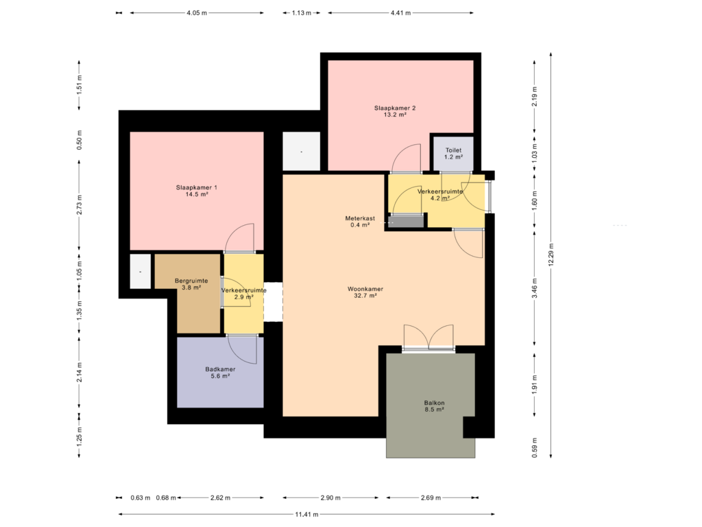 View floorplan of First floor of Mozart Wonen - topetage (Bouwnr. 39)