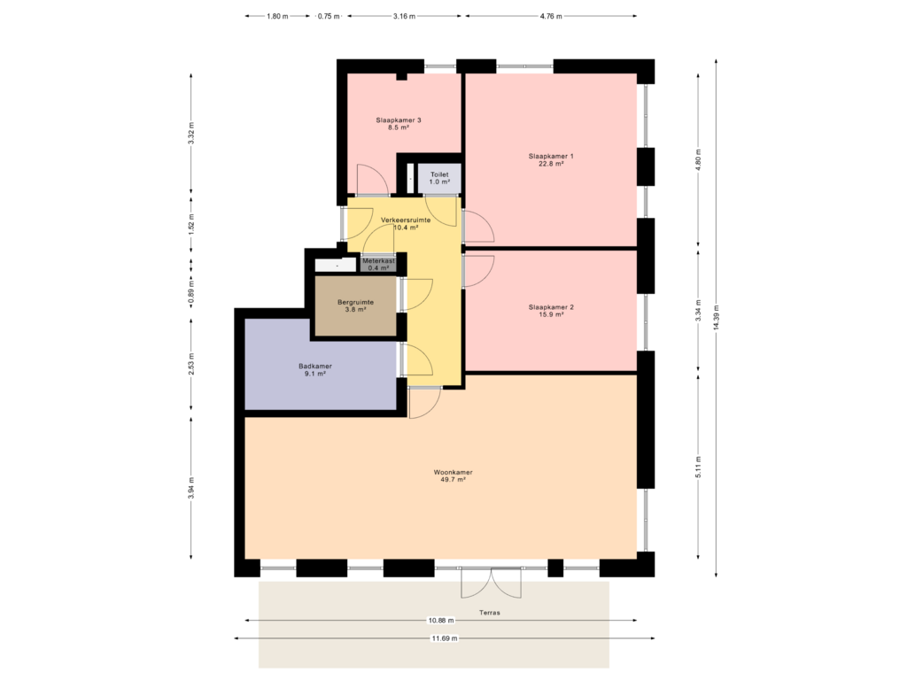 View floorplan of First floor of Traviatastraat 29