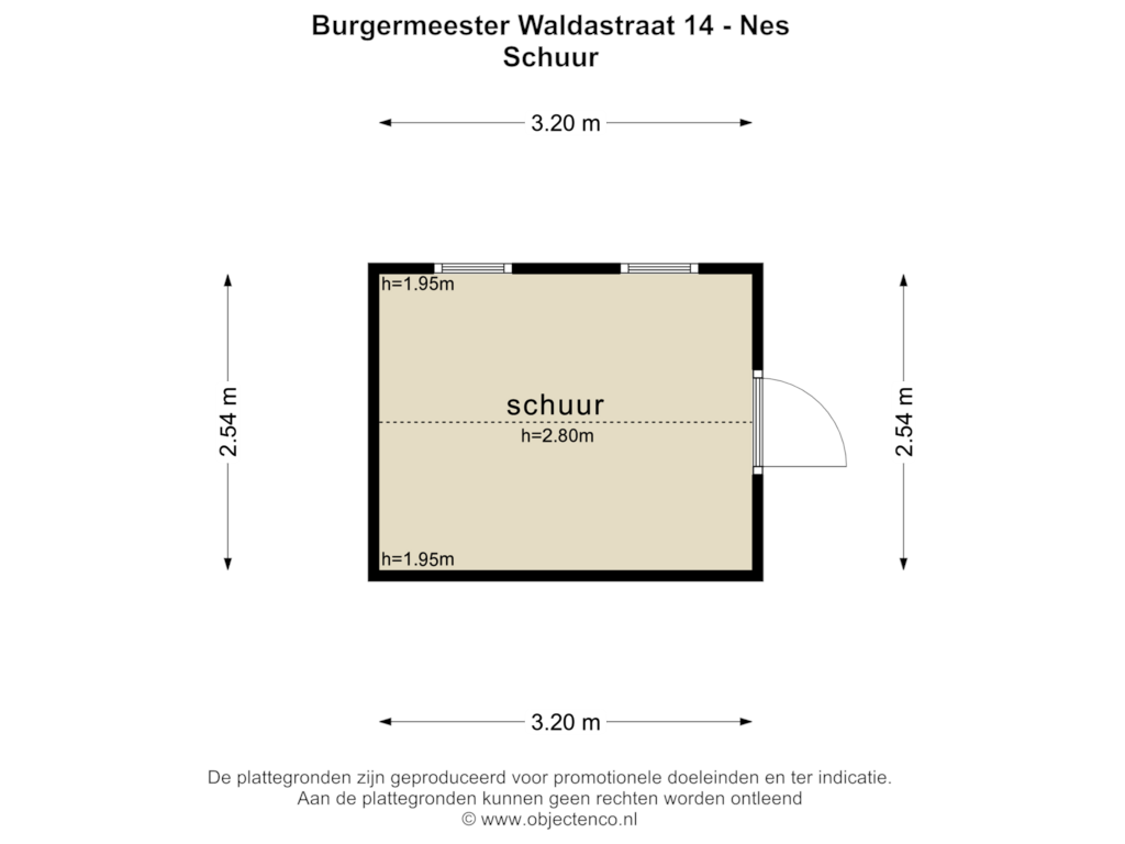 View floorplan of SCHUUR of Burgemeester Waldastraat 14