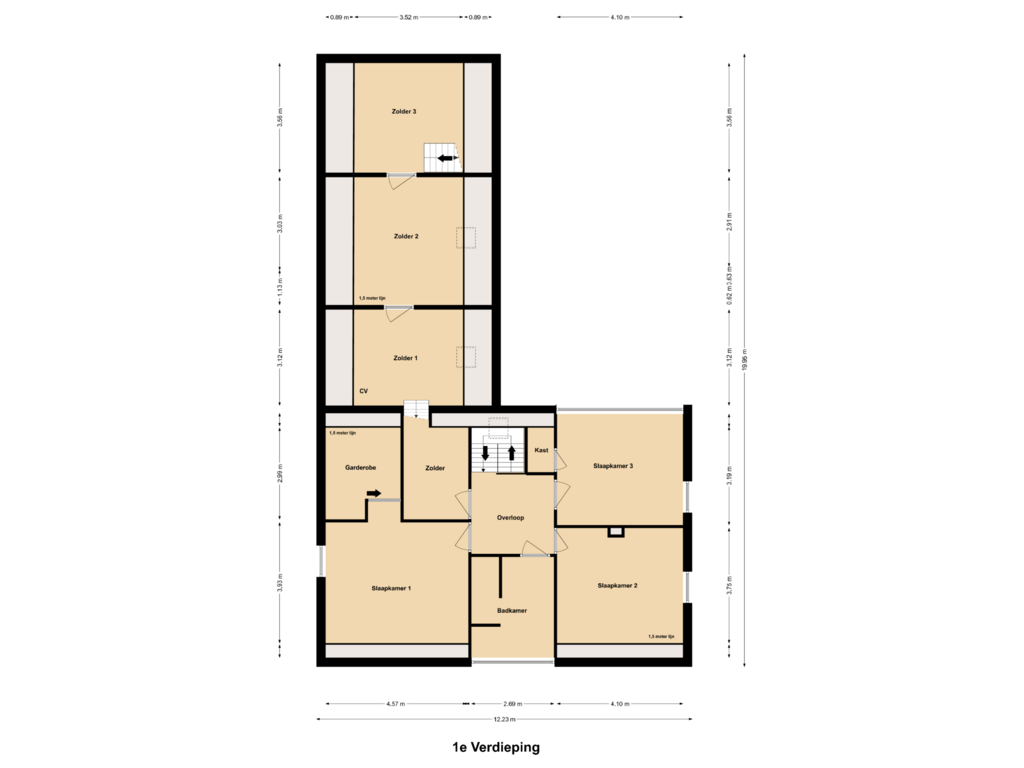 Bekijk plattegrond van 1e Verdieping van Herstraat 47