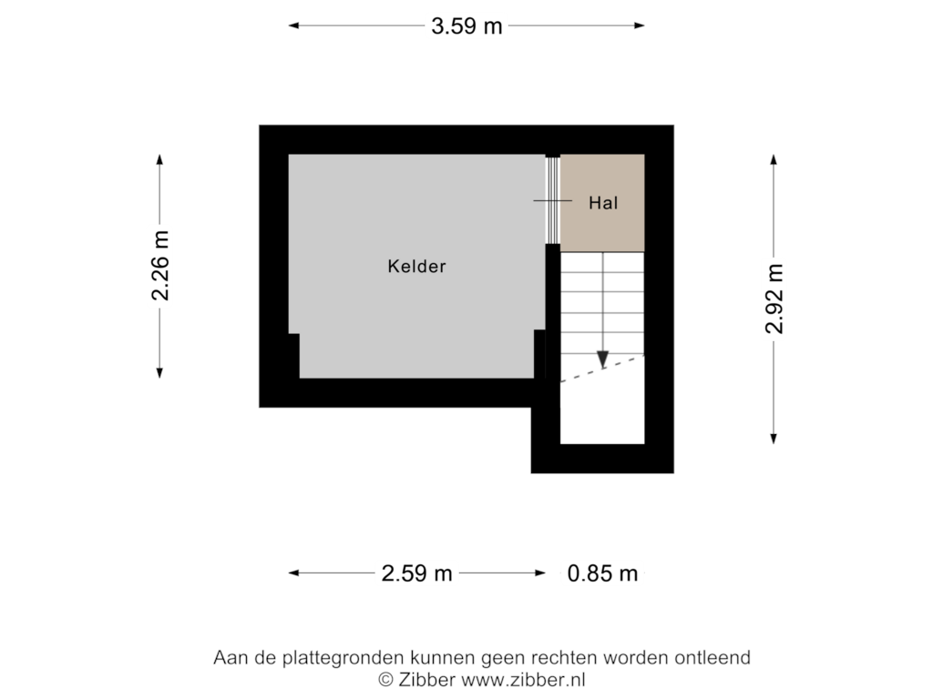 Bekijk plattegrond van Kelder van Hunebedstraat 24