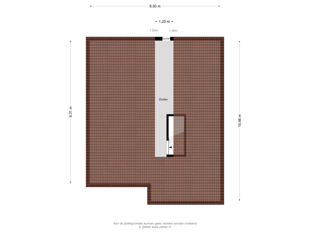 Bekijk plattegrond van Zolder van Hunebedstraat 24