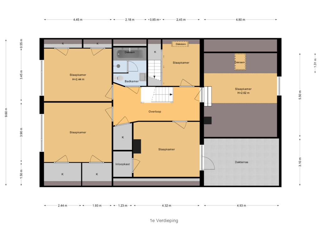 Bekijk plattegrond van 1e Verdieping van Dorpsstraat 5