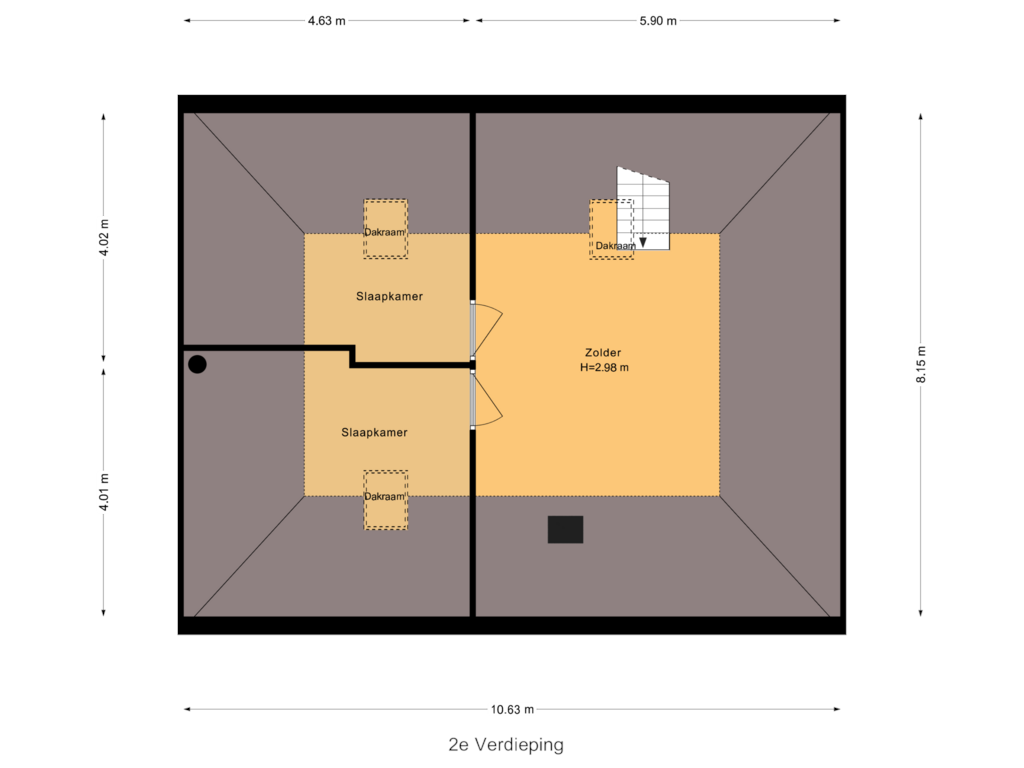 Bekijk plattegrond van 2e Verdieping van Dorpsstraat 5