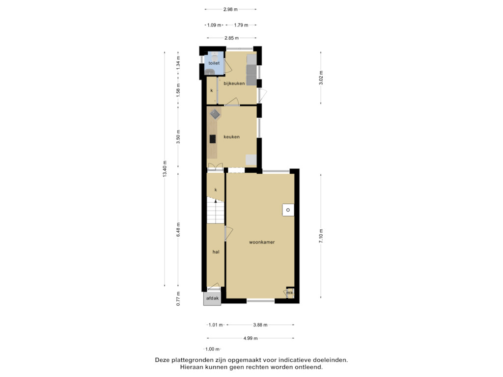 View floorplan of Begane grond of Burg. van Beckhovenstraat 20