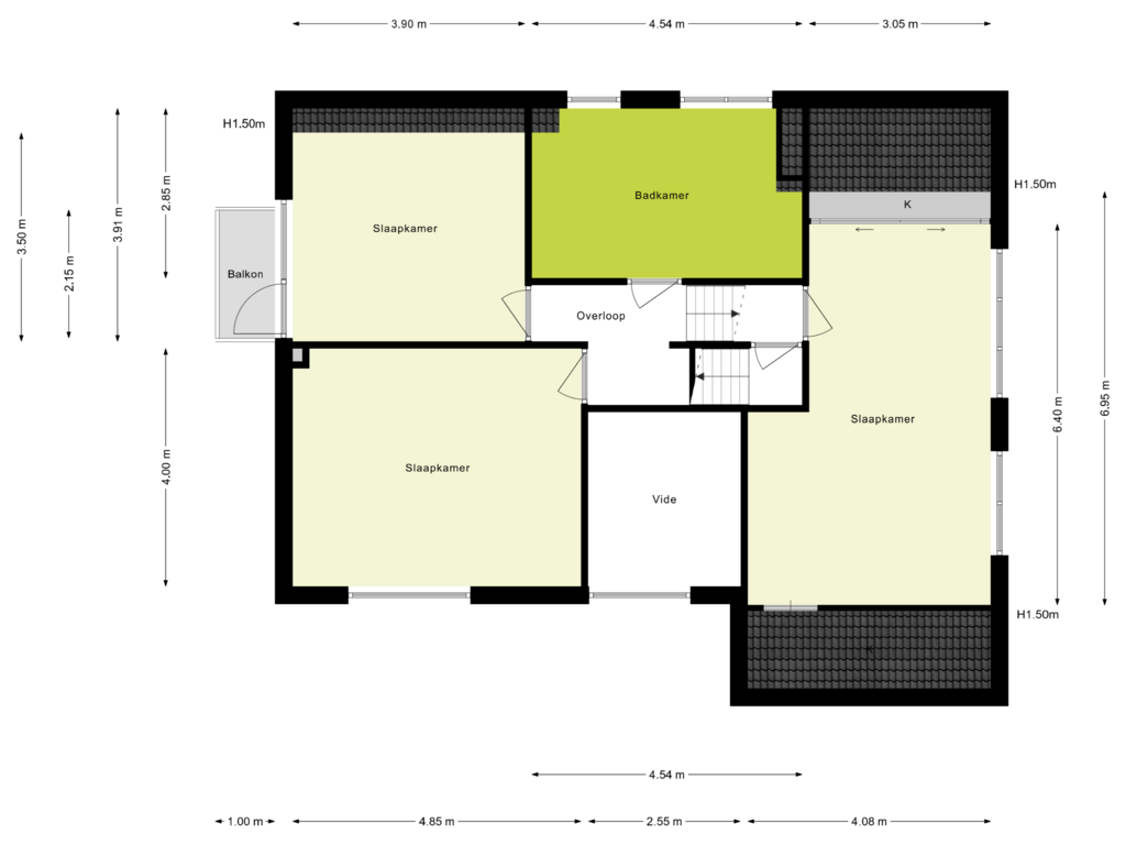 Bekijk plattegrond van 1e Verdieping van Acacialaan 65