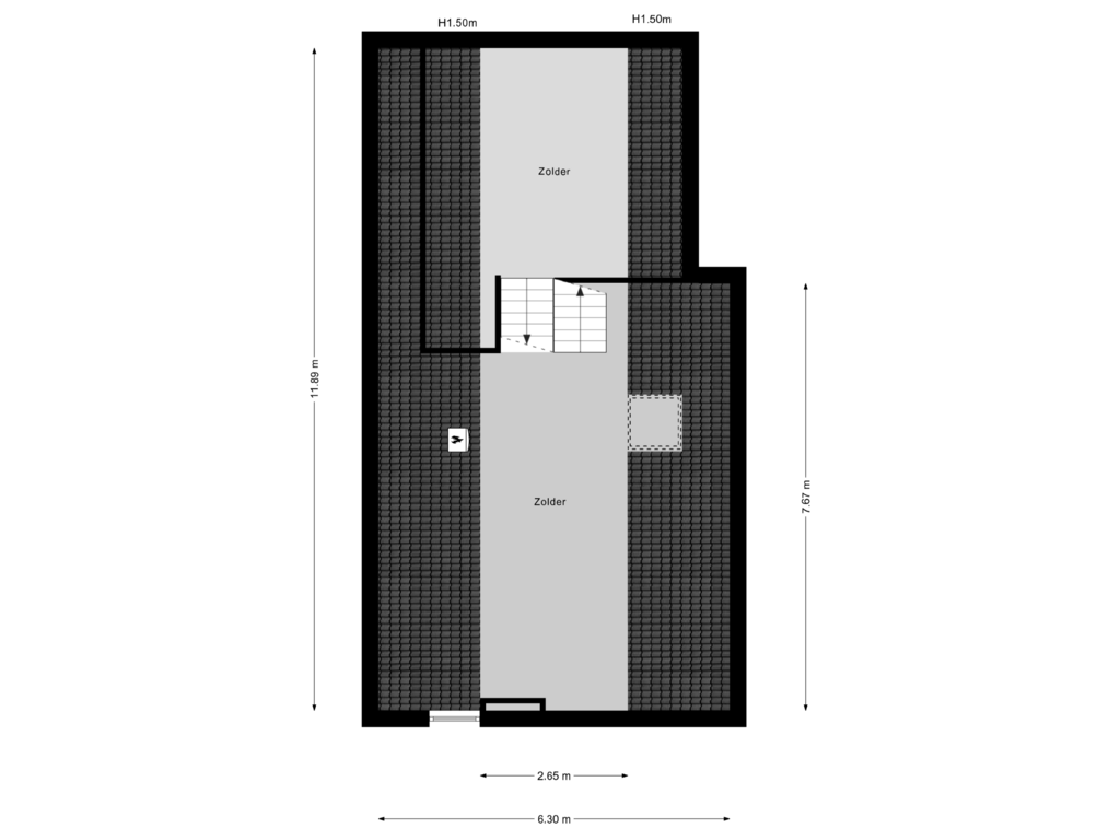 Bekijk plattegrond van Zolder van Acacialaan 65