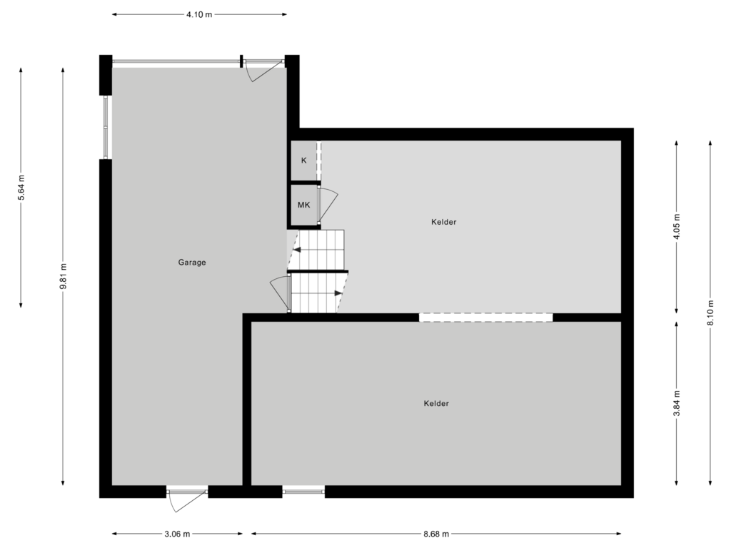 Bekijk plattegrond van Kelder van Acacialaan 65