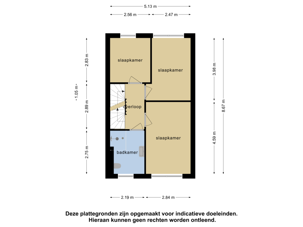 View floorplan of 1e verdieping of Ansjoviskade 8